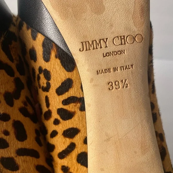 Jimmy choo pony hair leopard pumps heels 39.5